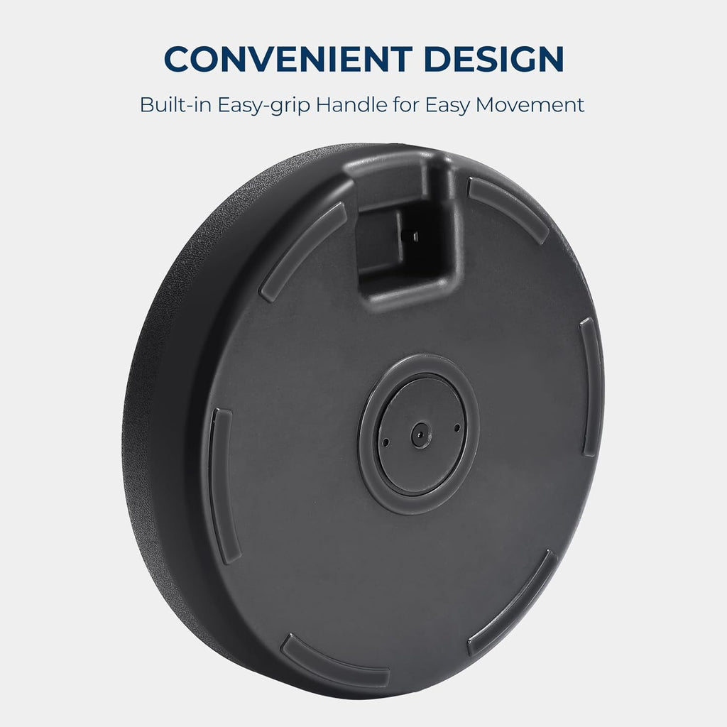 80lbs Patio Umbrella Stand, H12 Heavy Duty Base Umbrella, Fillable Weights with High-Density HDPE Material (Black,Round)