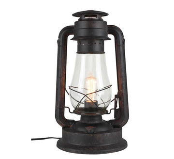 Rustic Lantern Table Lamp Hand Finished Rust UL Listed Dimmable by Muskoka