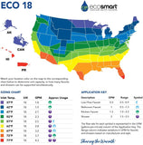 ECO 18 Electric Tankless Water Heater, 18 KW at 240 Volts with Patented Self Modulating Technology, 17 x 14 x 3.5, White