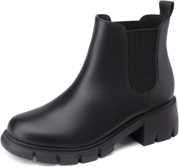 Girls Ankle Boots Kids Chunky Chelsea Booties