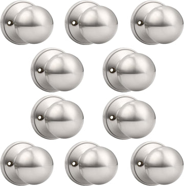 Ball Dummy Door Knob Stainless Steel Inactive Door Knobs, Brushed Nickel (10 Pack)