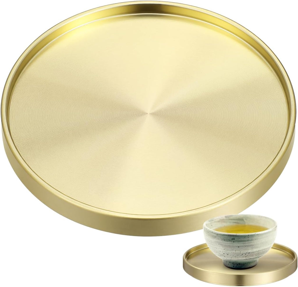 Brass Coasters HeatResistant Gold Tea Cup Mat Holder - Set of 2