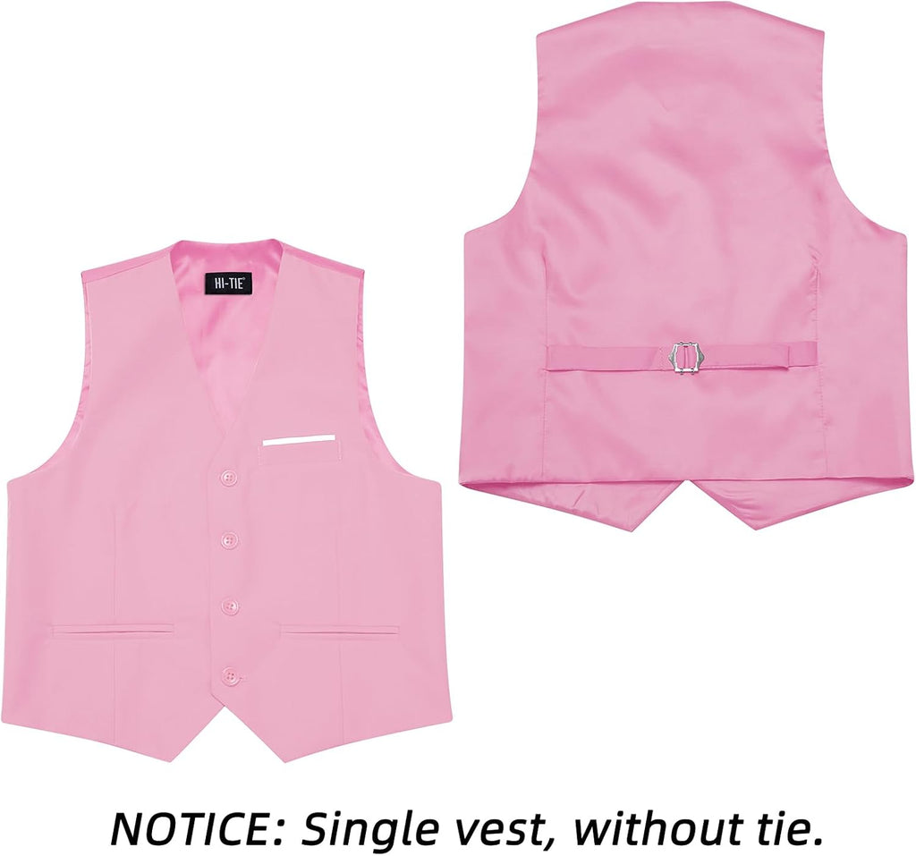 Boys Vest Solid Suit Vest for Boy 4 Buttons V Neck Formal Kids Vests Party