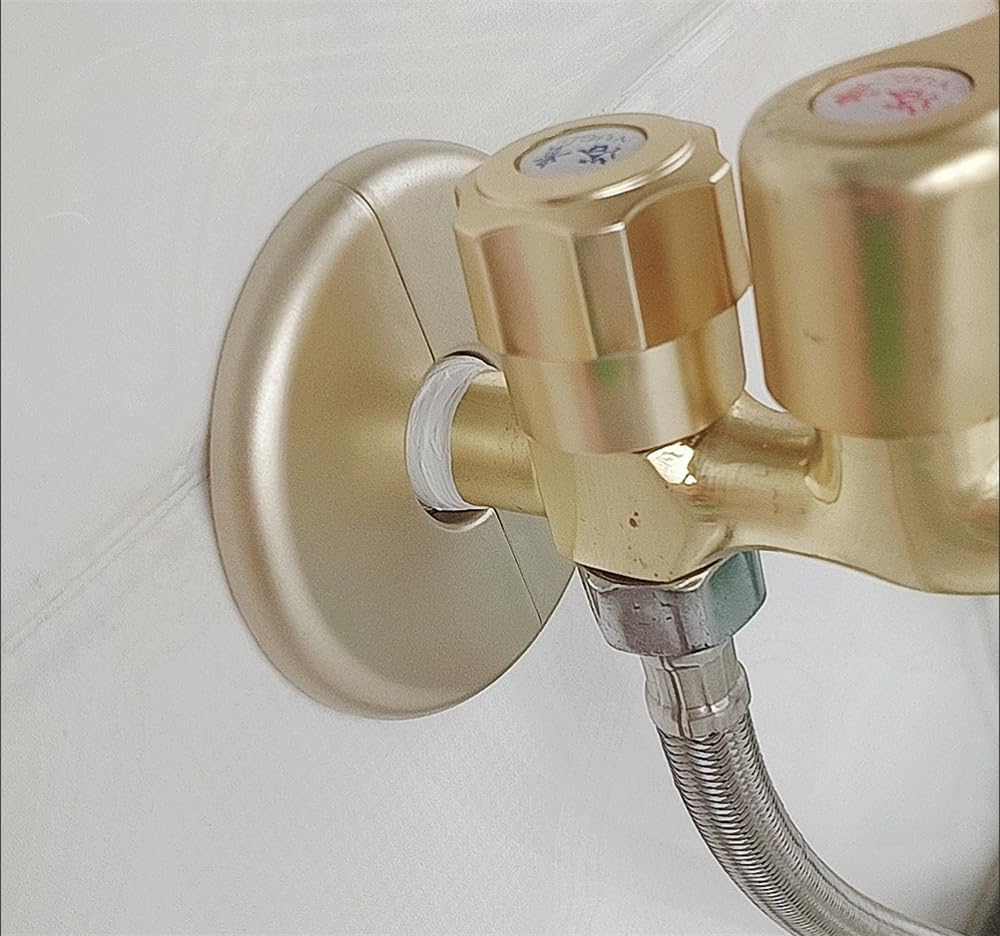 2 Pcs Wall Split Flange Self-Adhesive tape Round Escutcheon Various pipes Plate Cover for Water Pipe Faucet