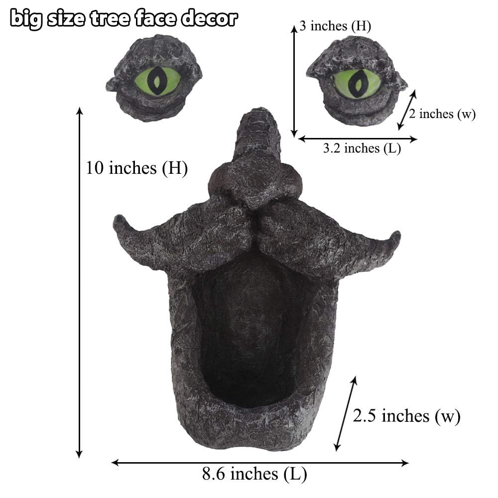 Tree Face Decors Wild Bird Feeders, Whimsical Big Eyes Old Man Face for Tree Hugger Yard Art Outdoor Garden Sculptures