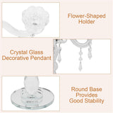 5 Arm Crystal Candle Holder Modern Clear Candlestick Holders Vintage Candelabra Centerpieces for Tables Candle