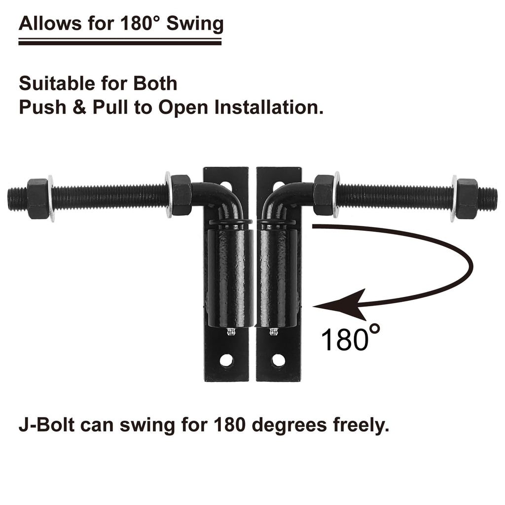 Industrial Heavy Duty Bolt on 3/4" J Bolt Gate Hinge for Large Heavy Driveway Gates Up to 1100 Pounds, No Welding
