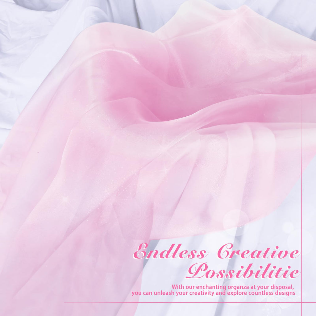 Pink Organza Fabric by The Yard, 60 Wide (2 Yard)