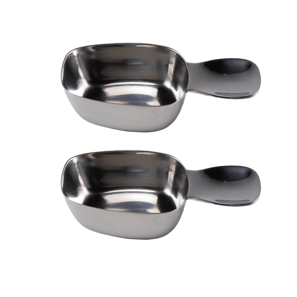 1/4 Cup 60 ml Leave-in Canister Scoops, Polished Stainless Steel (Set of 2)
