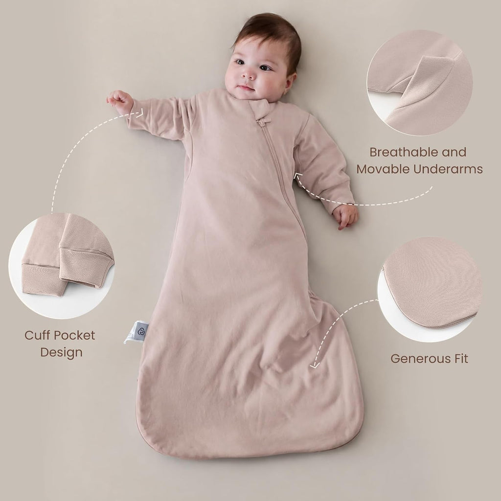 KaiyaBaby Organic Cotton Baby Sleep Sack, Long Sleeve 2.5 TOG