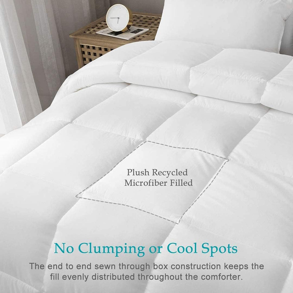 King Down Alternative Comforter,White Duvet Insert,Cotton Cover