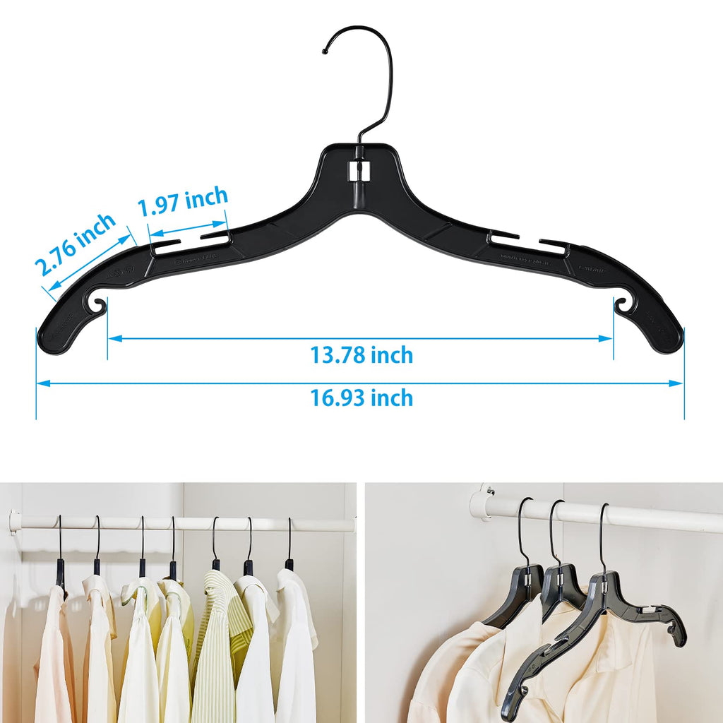 Plastic Hangers with 360 Swivel Metal Hook, Heavy Duty Clothes Hangers, Durable Closet Hangers for Shirt, Coat and