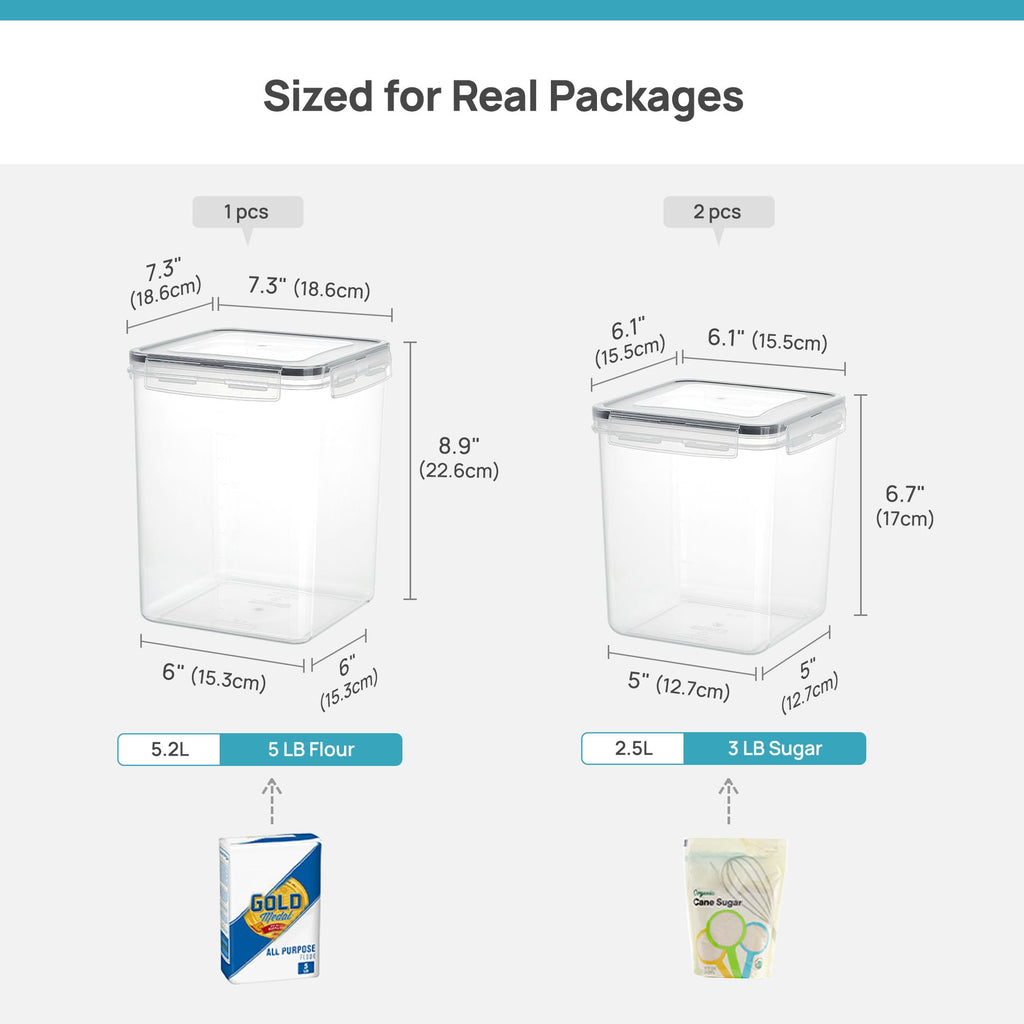 3 PCS Flour and Sugar Storage Container Sets for Beginner Bakers