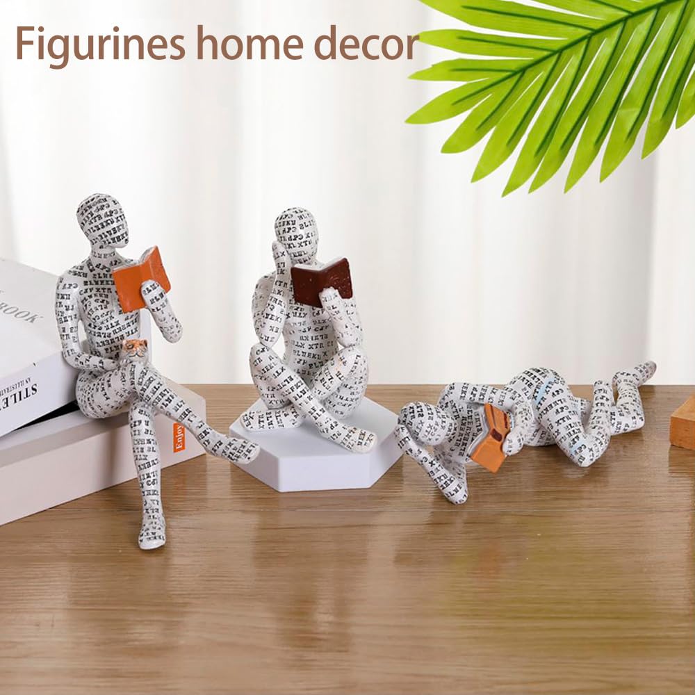 Modern Reading Woman Figurine - Home Decor Pulp Thinker Statue, Reading Women Sculpture Decoration and Bookworms