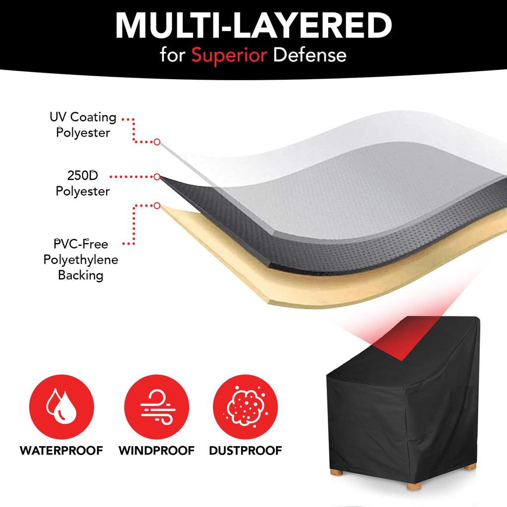24D x 24W x 36H UV-proof Waterproof Furniture Patio Cover 250D black 24x24x36 breathable dust proof sofa table chair
