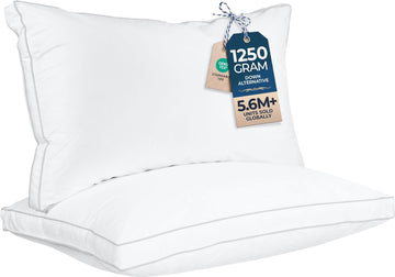Bed Pillows for Sleeping King Size (White), Set of 2, Soft & Fluffy Pillow with Down Alternative Filling, Cooling
