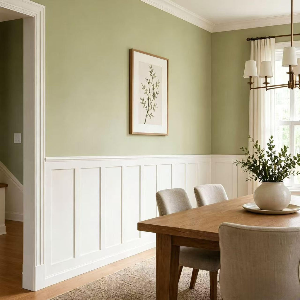 189 x 54 Inch MDF Premade Board and Batten Paintable Wainscoting Kit