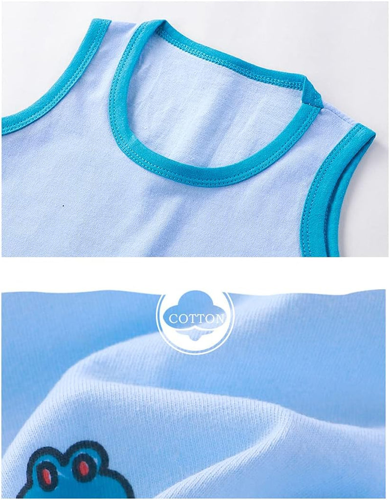 Toddler Boys Tank Tops and Shorts Set 4pcs Summer Outfits
