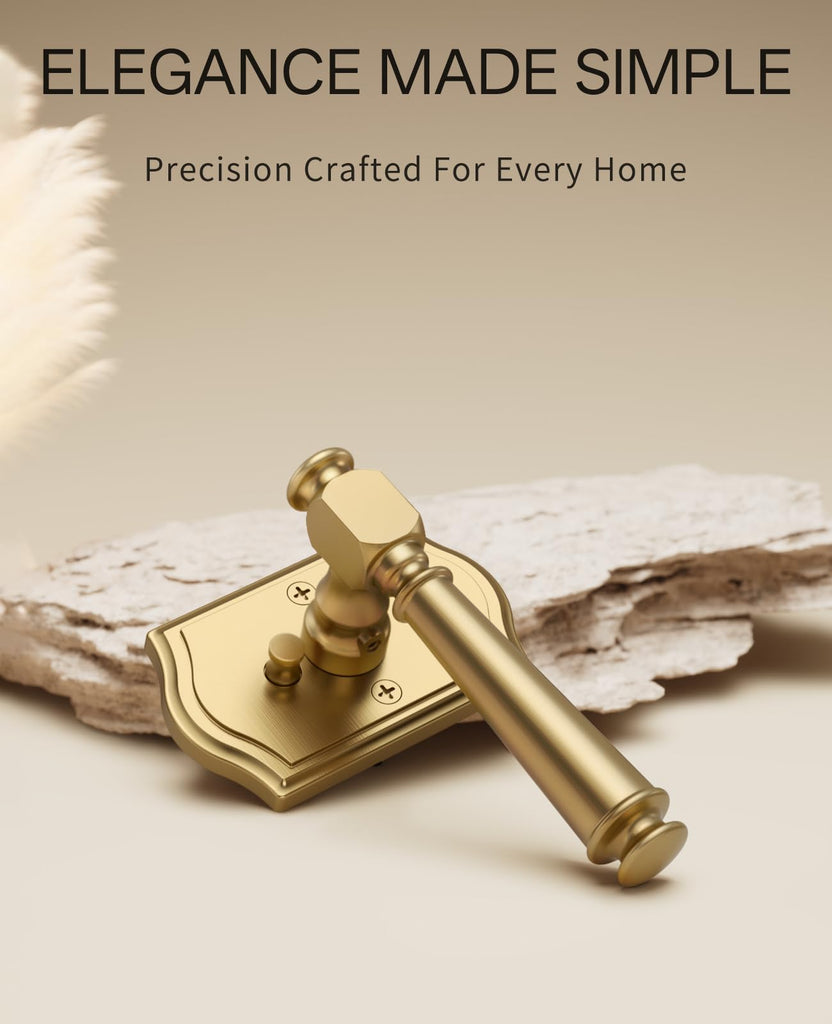 1 Pack Champagne Bronze Privacy Interior Door Handles