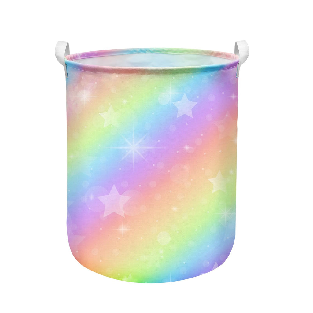 Unicorn Laundry Basket Hamper Large Sized Round Storage Basket Waterproof Bin Collapsible Laundry Basket for Room