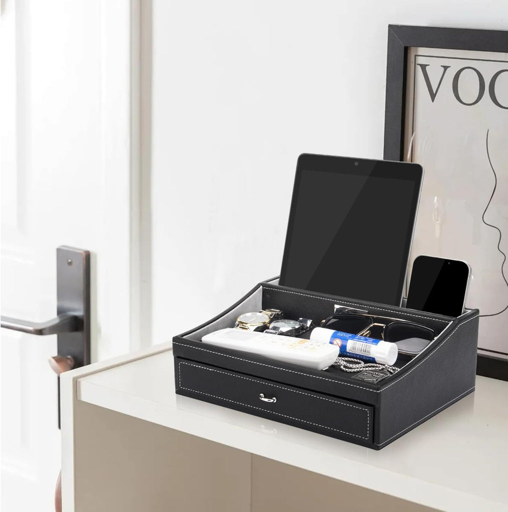 Gifts for Dad Mens Nightstand Organizer, Jewelry Box for Men, Mens Dresser Organizer Countertop, Large Capacity