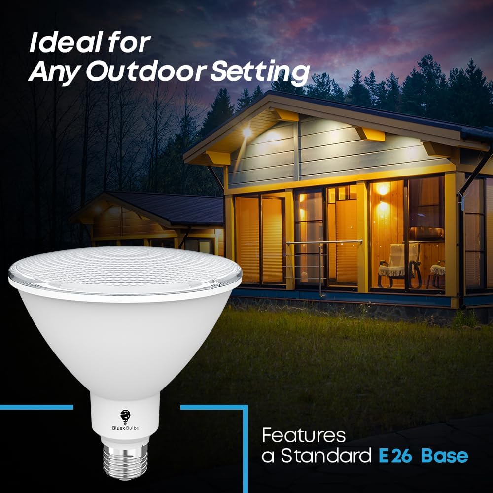 6 Pack High Power Outdoor PAR38 20W 250 Watt Equivalent 2800 Lumens Dimmable LED Flood Light Bulb Super Bright