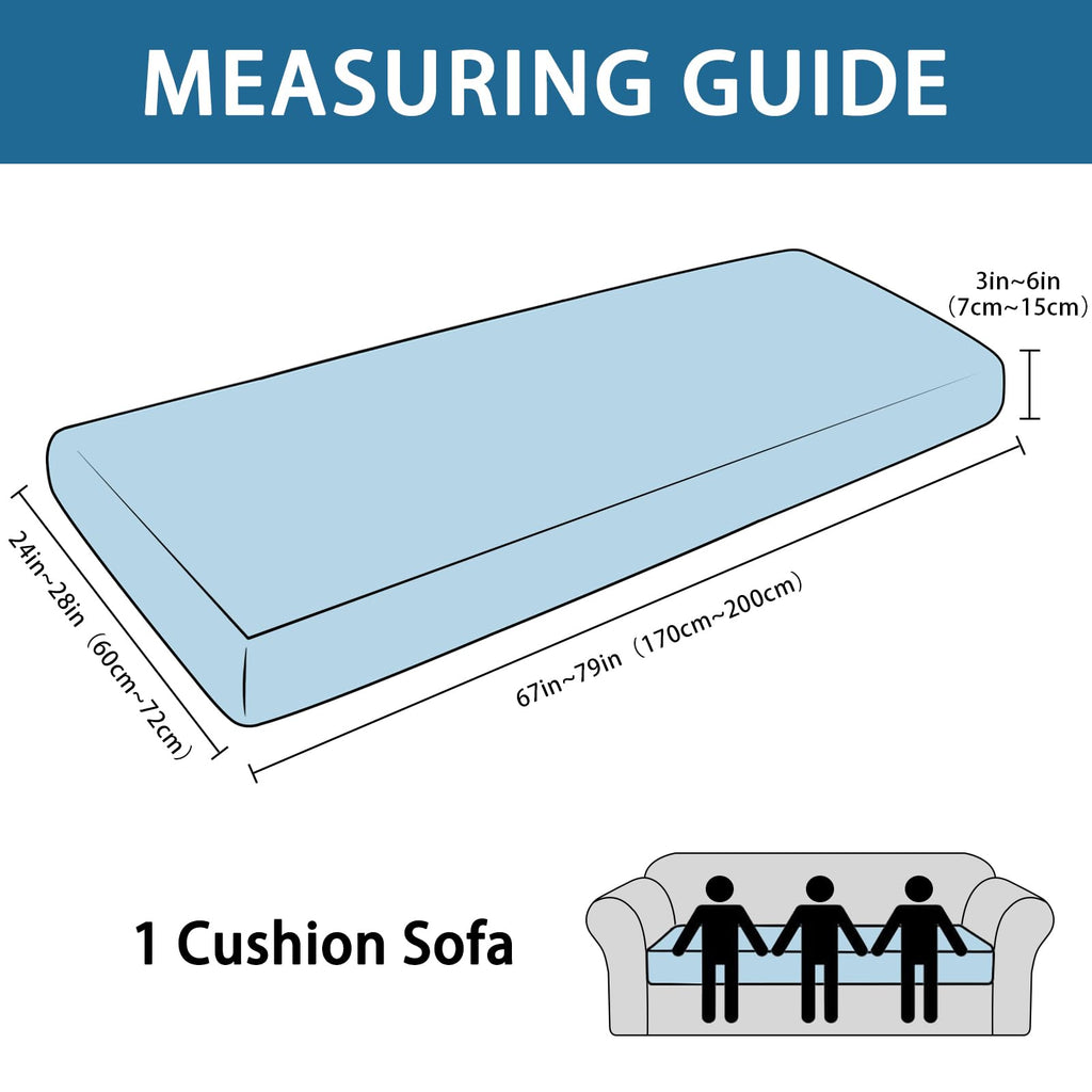 Couch Cushion Cover Leather-Look 1PC Stretch Sofa Seat Slipcover Individual Sofa Cushion Cover Couch Seat Protector