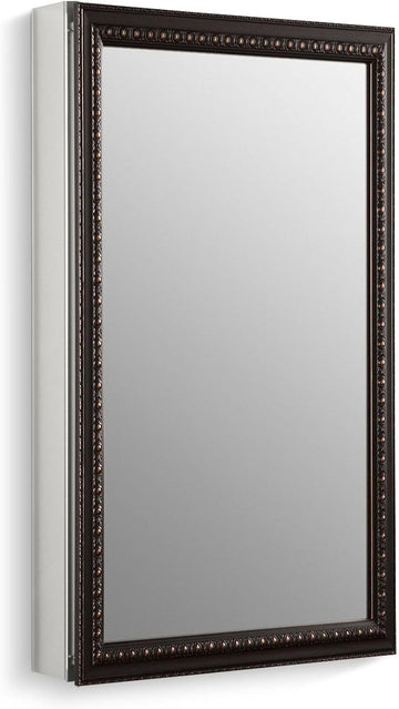 2967-BR1 20" W x 26" H Bathroom Medicine Cabinet with Framed Mirror Door, Recessed or Surface Mount Bathroom Wall