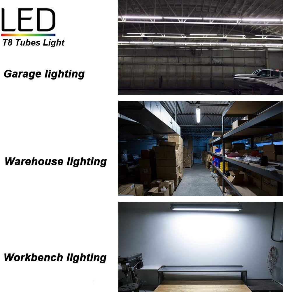 8FT T8 FA8 5000K LED Light Tube 45W Replacement 100W Fluorescent Lamp Shop Light Bulb, Single Pin FA8 Base Dual-Ended