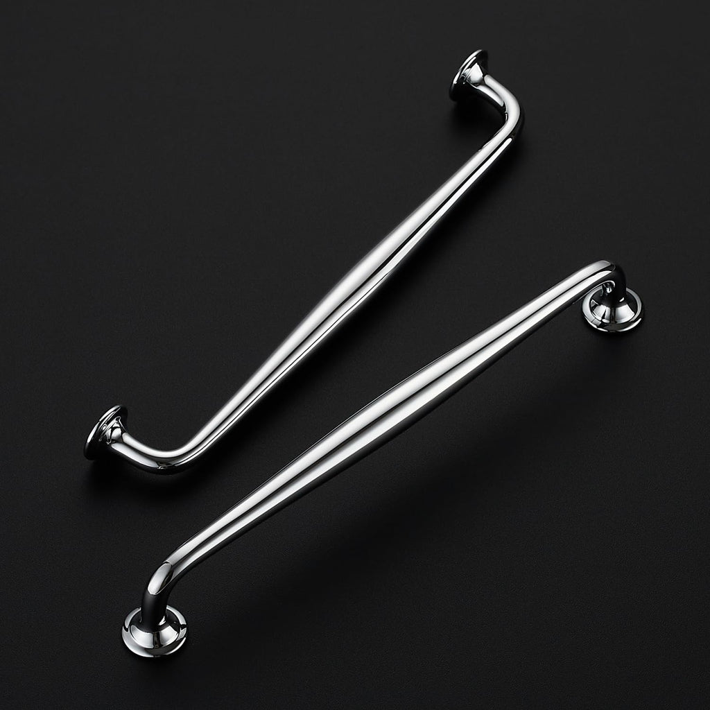 Polished Chrome Cabinet Handles Solid Pulls 7-1/2 Inch 10 Pack