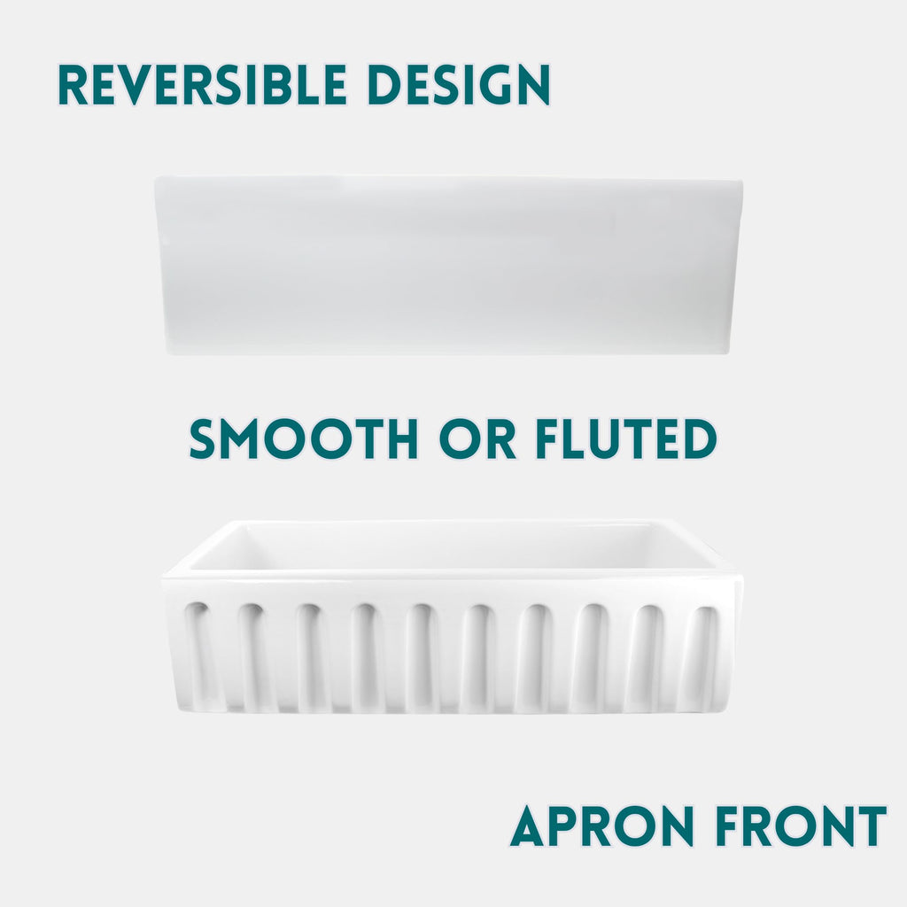 Farmhouse Sink, 36" Farm Kitchen Sink, Fireclay