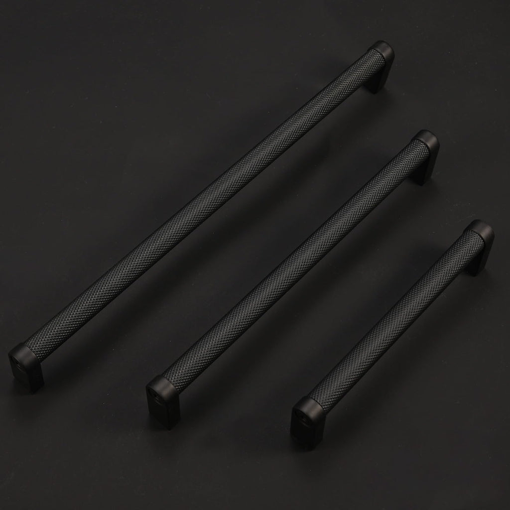 10 Pack 5 Inch Matte Black Kitchen Cabinet Handles Knurled Cabinet Pulls Black Drawer Pulls Kitchen Hardware
