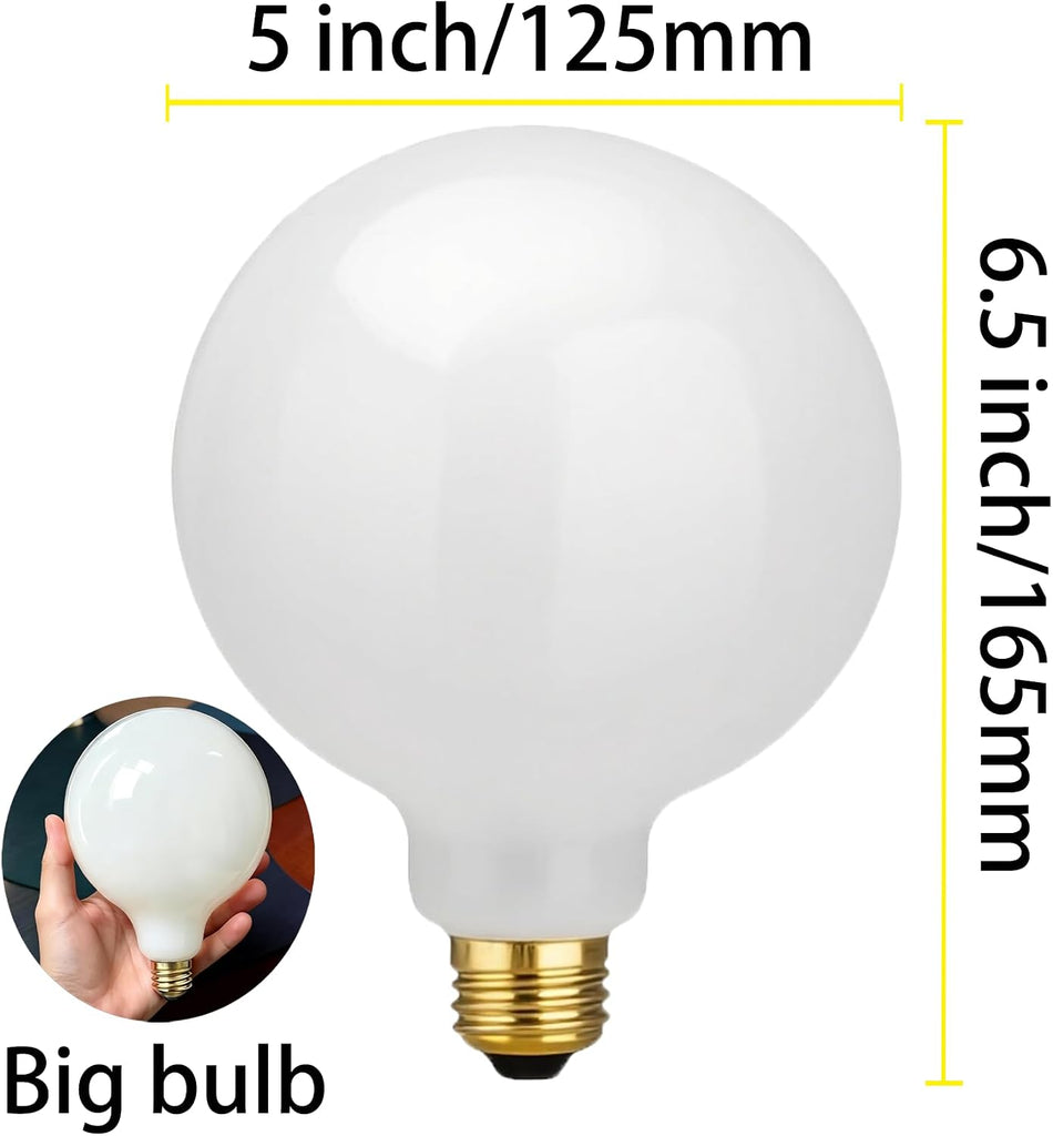 G40 LED Large Globe Lights, G125 E26 60W Big Bulbs 5000K Daylight