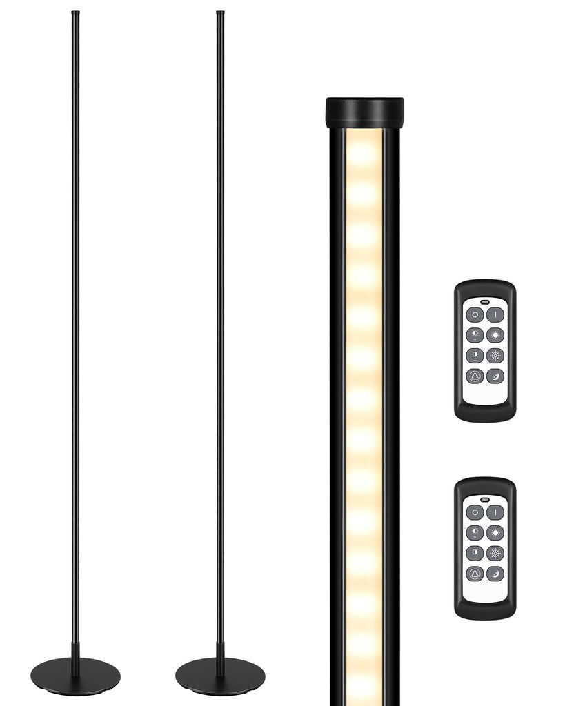 2 Pack 57.5" Floor Lamp with Remote, Dimmable & 7 CCT Adjustable