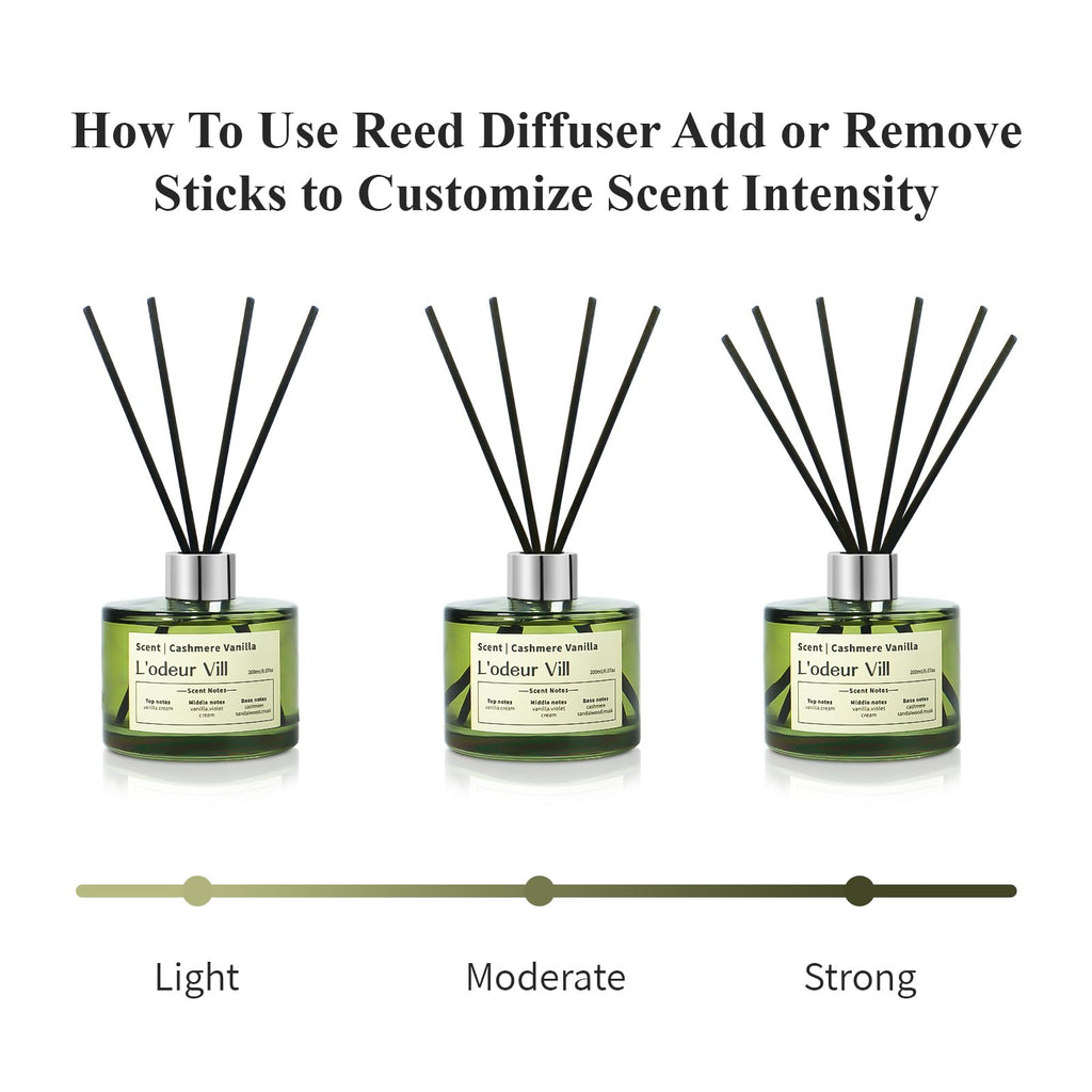 Vill Reed Diffuser Set, 6.7 fl oz(200ml) Scent Diffuser with 6 Reed Sticks, Eucalyptus & Lavender Oil Diffuser Home