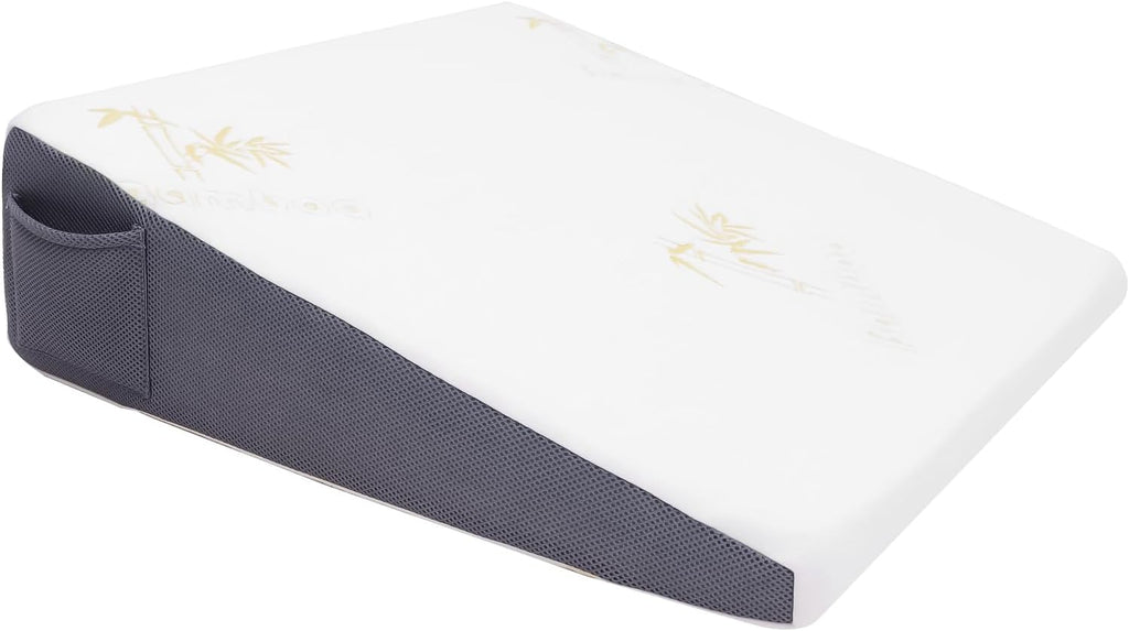 Bed Wedge Pillow for Sleeping, and Resting, Gel Memory Foam Pillow for Back, Knee Pain Relief After Surgery, 7.5 Inch