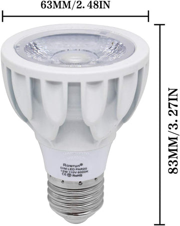 PAR20 E26 Dimmable COB Bulb 12W Daylight High Lumen Can Light 2 Pack