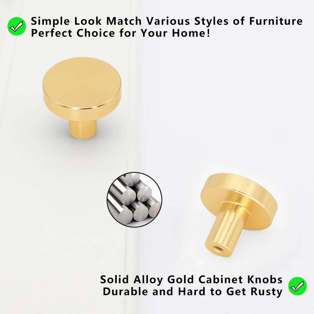 24 Pack Gold Cabinet Knobs Dresser Drawer Pulls