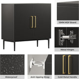 Storage Cabinet with Doors, Modern Black Accent Cabinet, Free Standing Cabinet, Wooden Buffet Sideboards