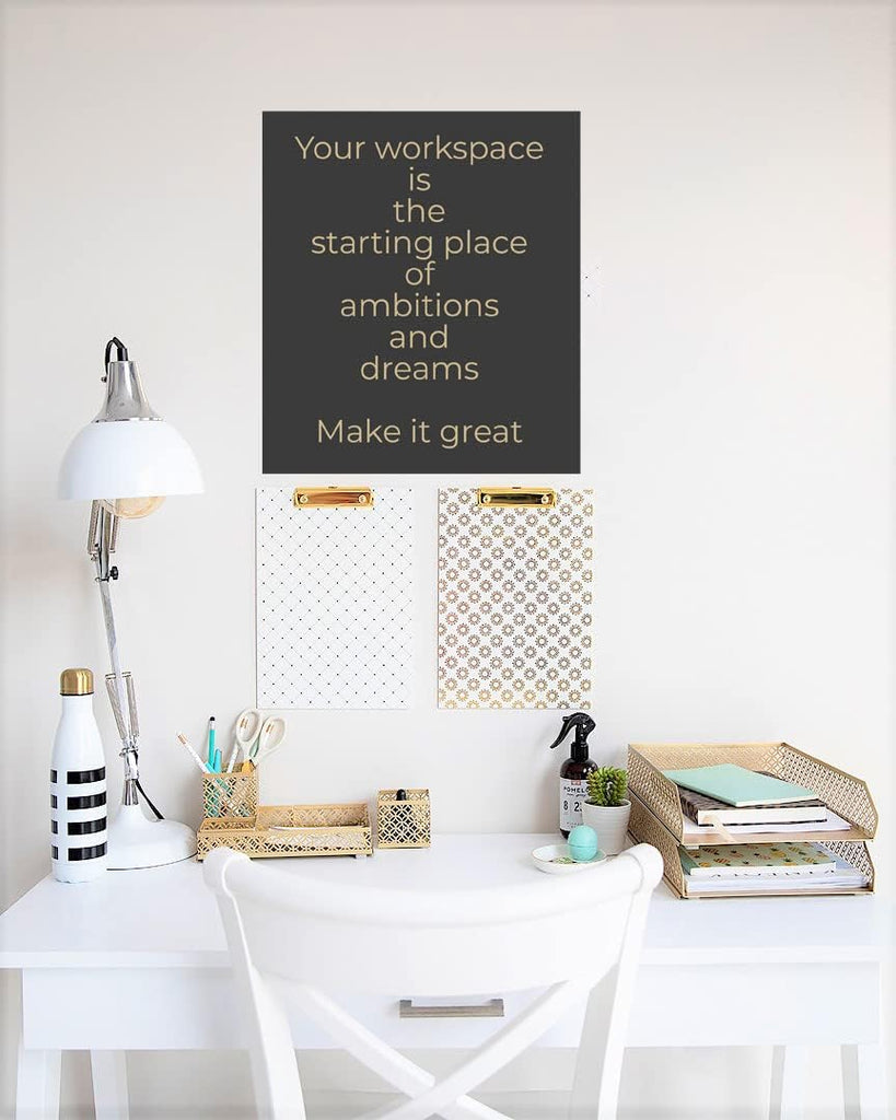 Gold Desk Organizer Set for Women 6 Piece | Mail Sorter Organizer Countertop with Letter Sorter for Desk | Steel