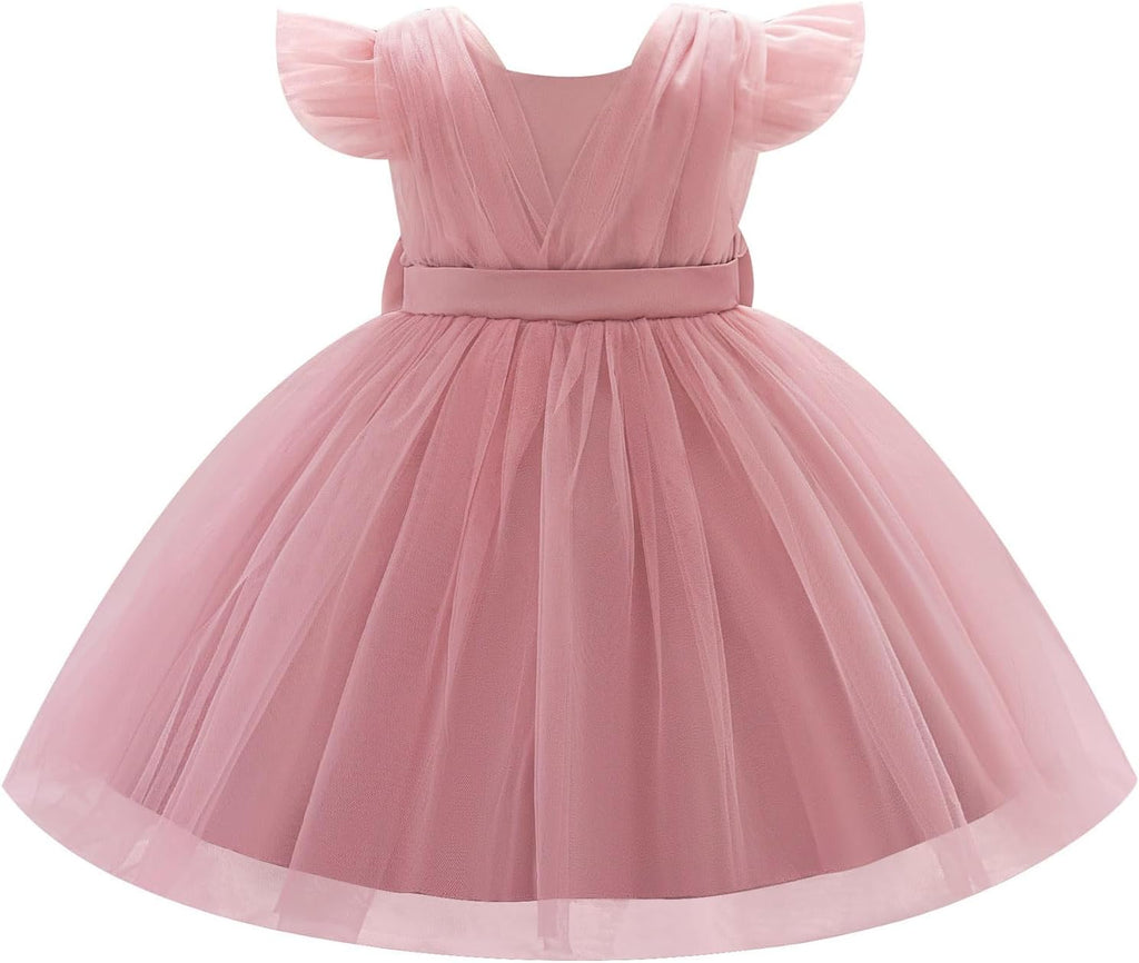 Baby Flutter Sleeve Birthday Outfits Toddler Girl Formal Dress
