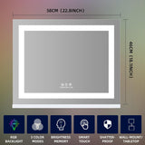 Vanity Mirror with Lights, 23" x 18" RGB Backlit + Front Lit Hollywood Makeup Mirror LED Strip with 3 Colors Modes