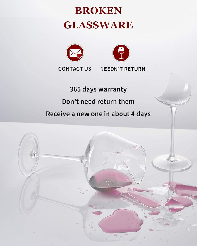 Hand Blown Italian Style Crystal Bordeaux Wine Glasses - Great Gift Packaging - Red Wine Glasses Lead-Free Premium