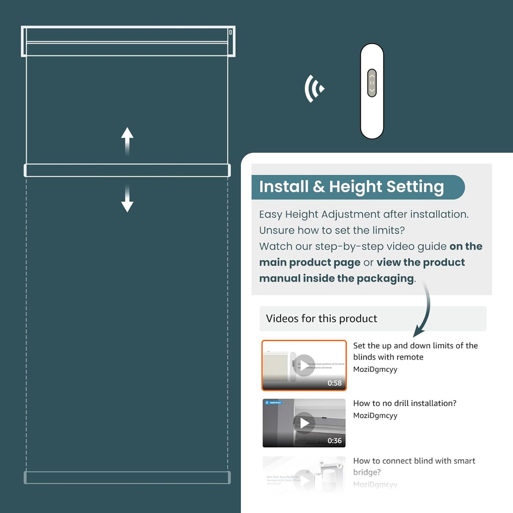 Motorized Blinds No Drill Automatic Blinds for Windows Cordless Roller Shades Electric Blinds with Remote Control