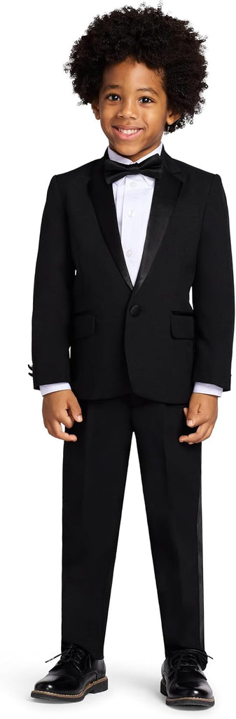 Boys' Piece Tuxedo Suit Set with Jacket, Pants, Dress Shirt & Bow Tie for Weddings & Special Occasions