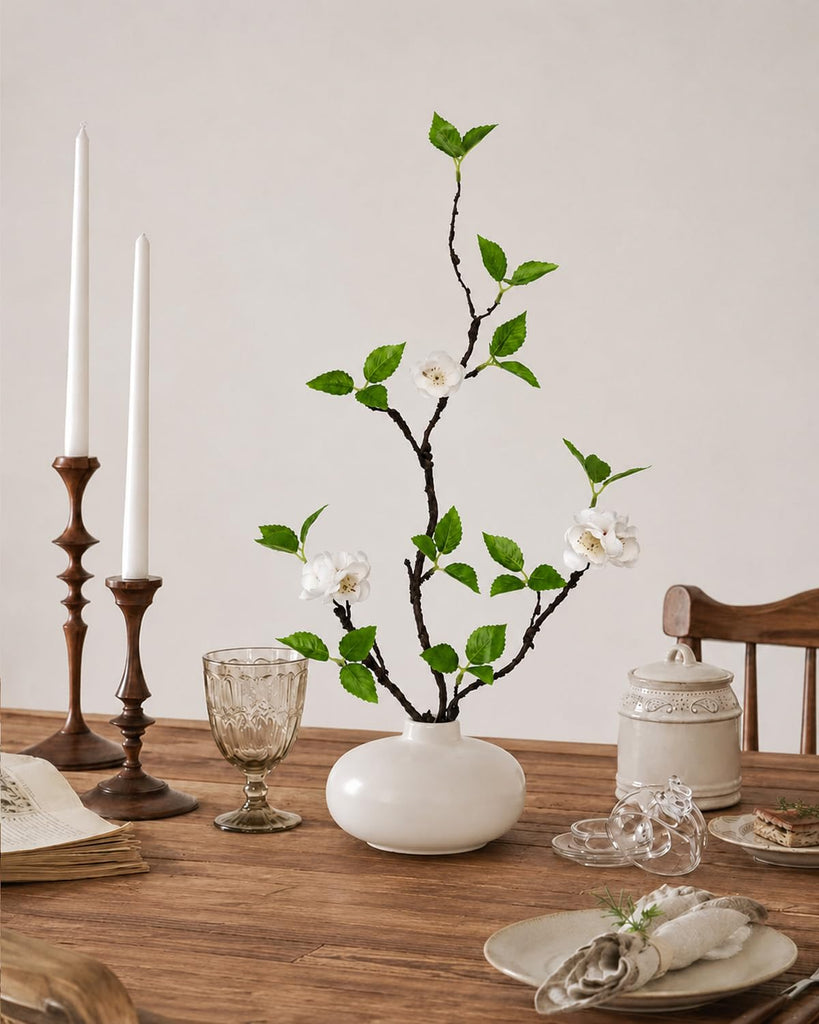 Artificial Greenery in Vase - 20'' Realistic Greenery with Vase Small Fake Plants Potted Plant Faux Plants Indoor