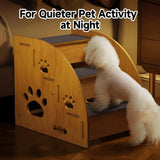Pet Steps for Small Dogs,Wooden Cat Stairs for Old Cats,Doggy Dog Steps for Bed Couch Sofa Windows,3-Step Ladder