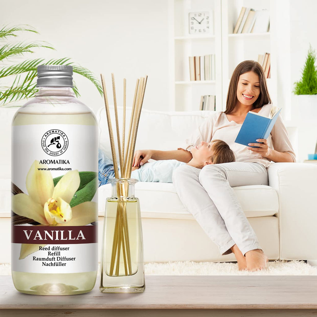 Diffuser Refill Vanilla 34 Fl Oz - 2 x 500ml - Fragrance Oil Diffuser Refill - Home Fragrance - Vanilla Scent - Room