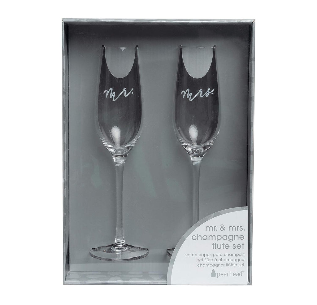 Mr. & Mrs. Champagne Flute Set - Elegant His and Hers Wedding Toasting Glasses for Unforgettable Celebrations, Bridal