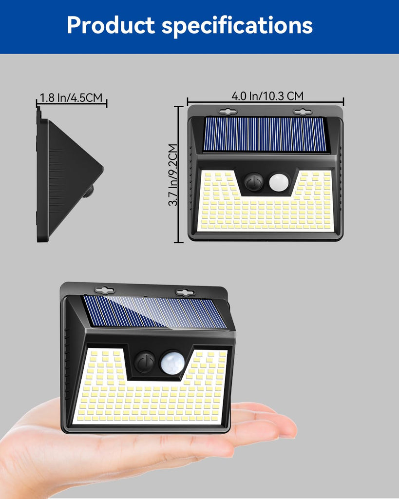 Solar Lights Outdoor Waterproof [8 Pack/], Warm White Motion Sensor Light Ultra-Bright, 3 Modes Solar Fence
